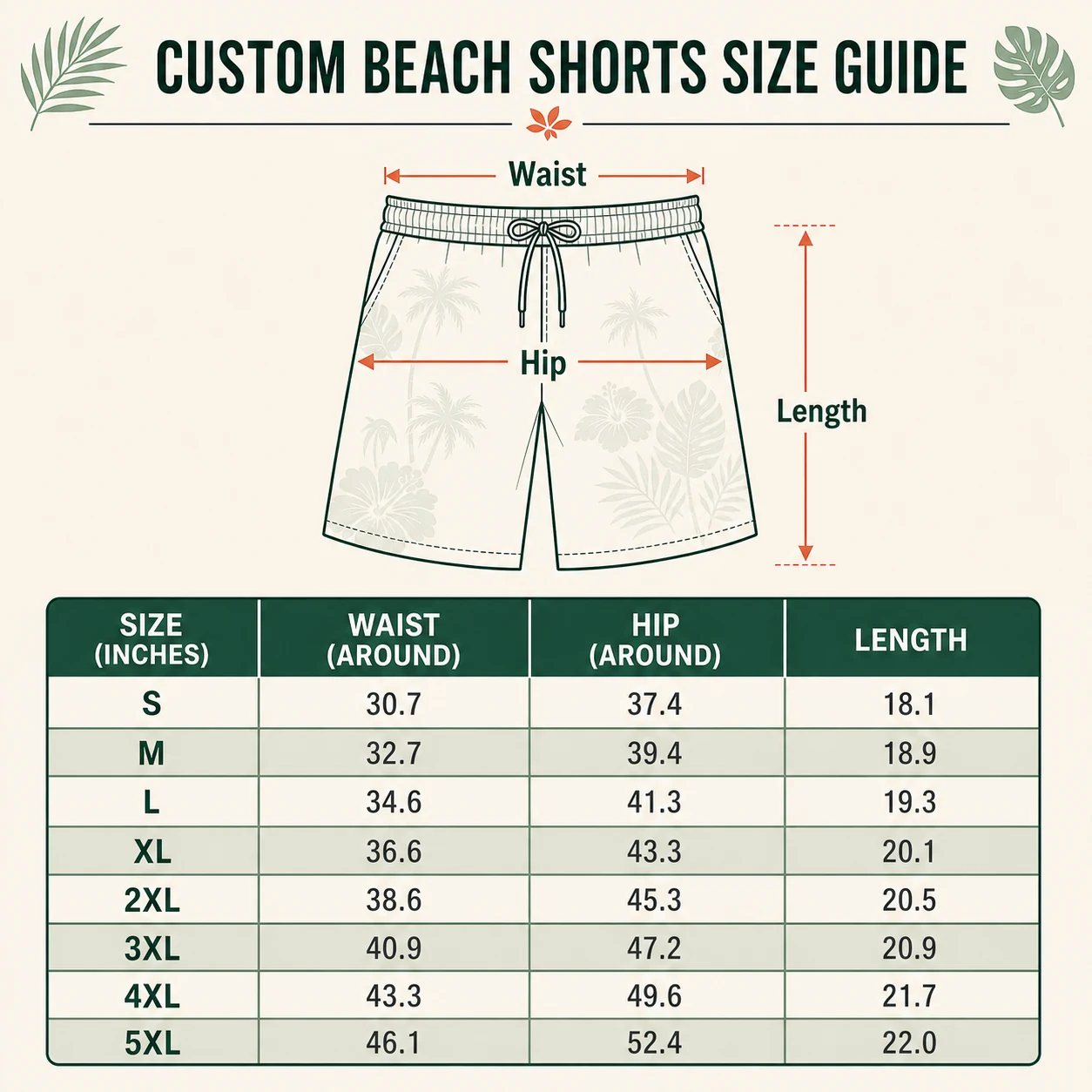 custom beach shorts size guide v2 inches custom beach shorts size guide v2 inches