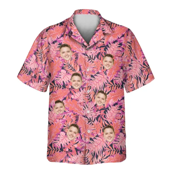 1 Bright Colorful Tropical Florals Aloha Custom Hawaiian Shirts With Faces Or Logos
