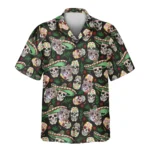 1 Fiesta Skull Vibes Aloha Custom Hawaiian Shirts With Faces Or Logos