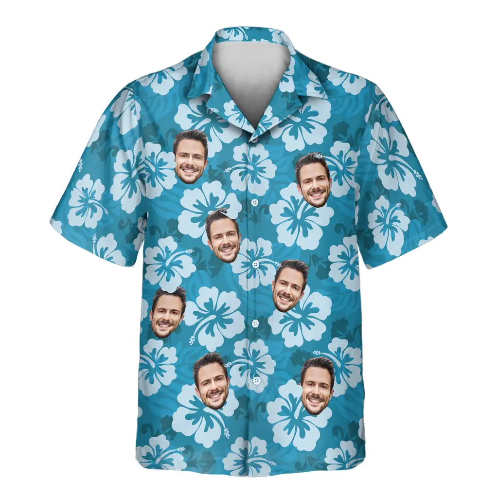 1 Hibiscus Paradise Vibes Aloha Custom Hawaiian Shirts With Faces Or Logos