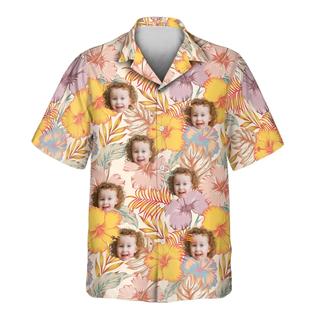 1 Hibiscus Summer Aloha Custom Hawaiian Shirts With Faces Or Logos 1 Hibiscus Summer Aloha Custom Hawaiian Shirts With Faces Or Logos