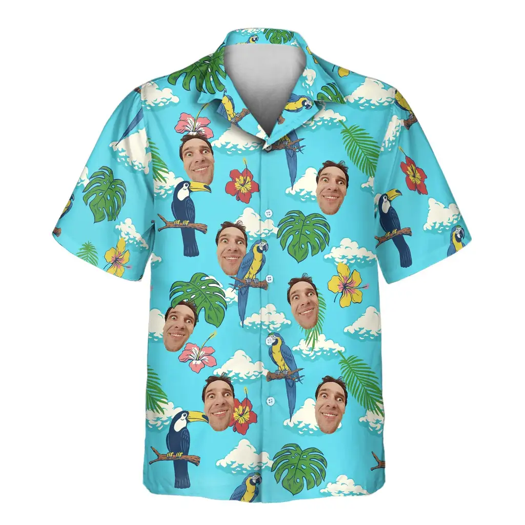 1 Jungle Bird Paradise Aloha Custom Hawaiian Shirts With Faces Or Logos 1 Jungle Bird Paradise Aloha Custom Hawaiian Shirts With Faces Or Logos