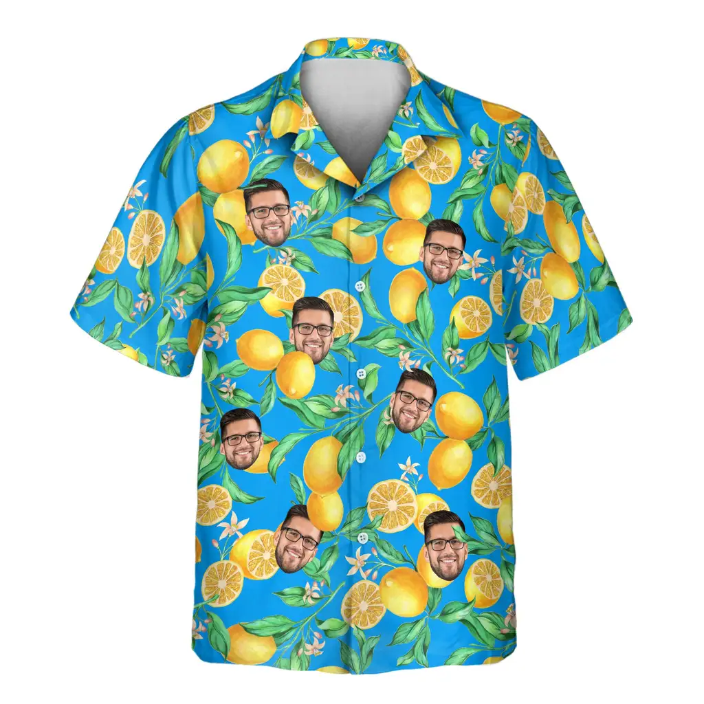 1 Lemon Grove Breeze Aloha Custom Hawaiian Shirts With Faces Or Logos 1 Lemon Grove Breeze Aloha Custom Hawaiian Shirts With Faces Or Logos