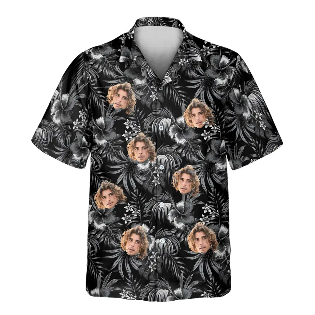 1 Midnight Hibiscus ParadiseAloha Custom Hawaiian Shirts With Faces Or Logos 1 Midnight Hibiscus ParadiseAloha Custom Hawaiian Shirts With Faces Or Logos