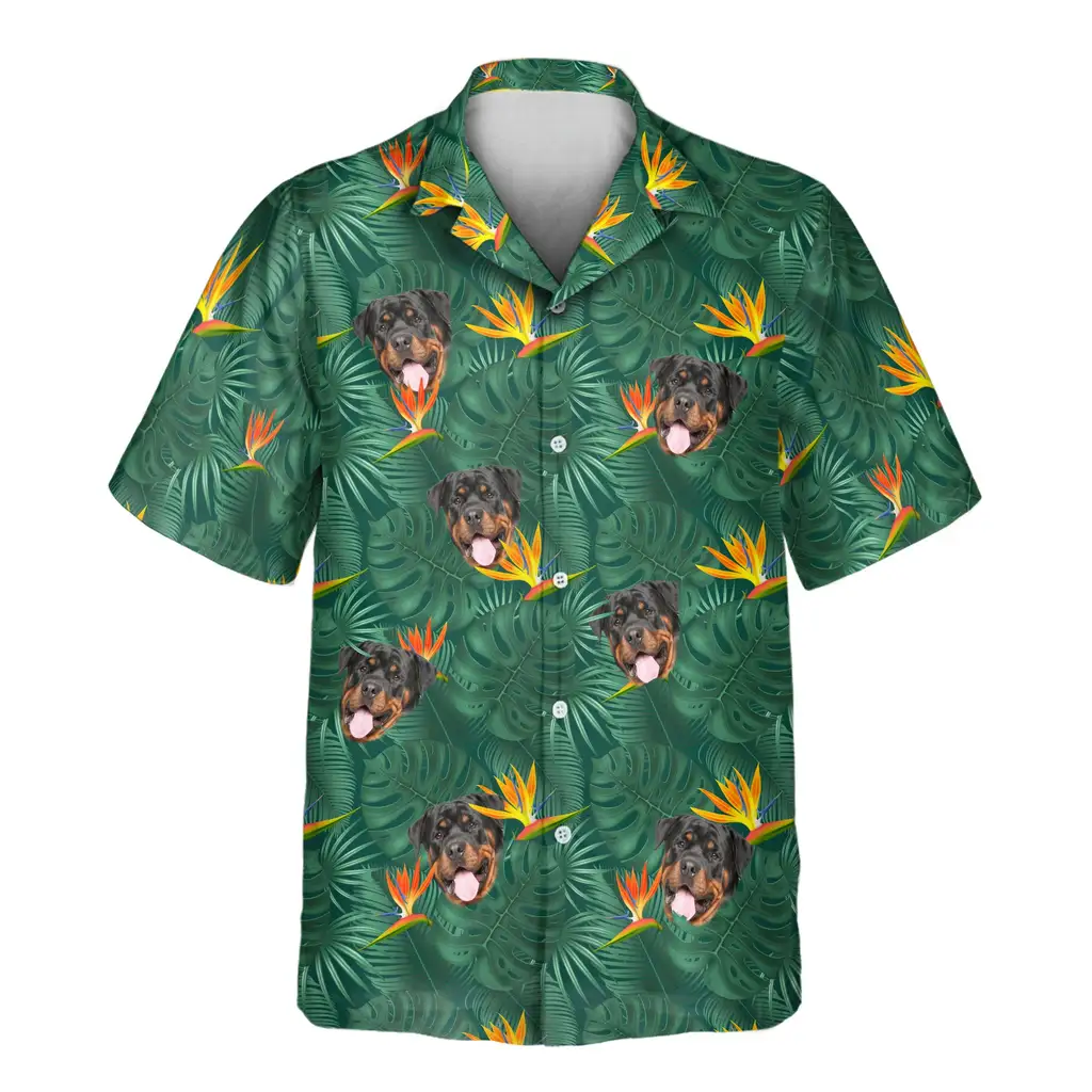 1 Monstera Paradise Aloha Custom Hawaiian Shirts With Faces Or Logos