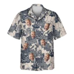 1 Navy Ivory Patriot Aloha Custom Hawaiian Shirts With Faces Or Logos