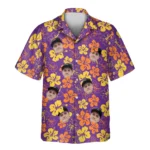 1 Purple Floral Hibiscus Aloha Custom Hawaiian Shirts With Faces Or Logos