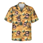 1 Retro Cowboy Rider Aloha Custom Hawaiian Shirts With Faces Or Logos