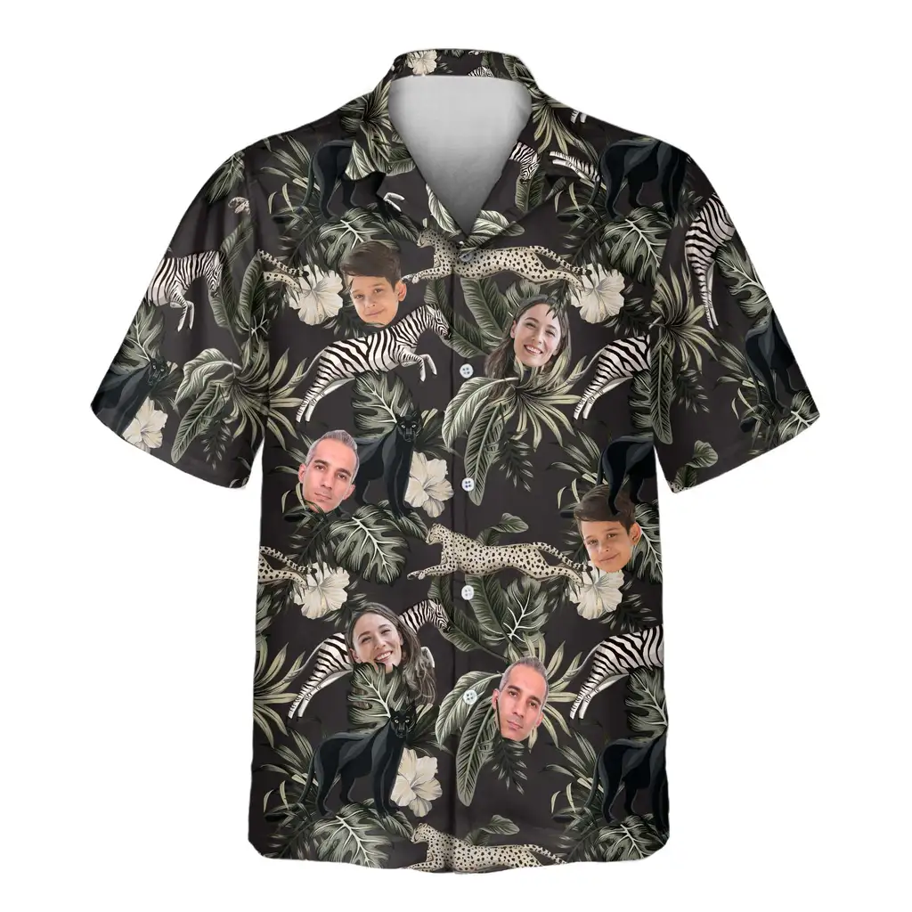 1 Running Wildlife Animal Aloha Custom Hawaiian Shirts With Faces Or Logos