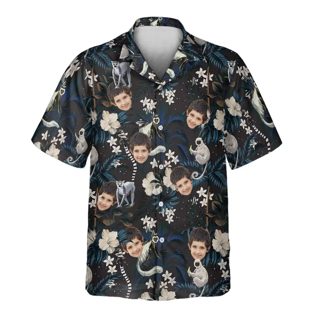 1 Tropical Night Bloom Aloha Custom Hawaiian Shirts With Faces Or Logos