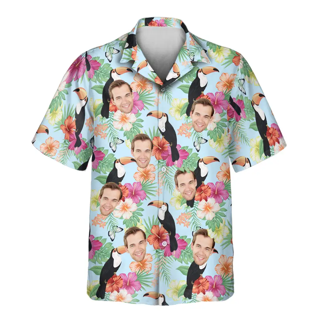 1 Tropical Wonderland Aloha Custom Hawaiian Shirts With Faces Or Logos 1 Tropical Wonderland Aloha Custom Hawaiian Shirts With Faces Or Logos