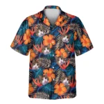 1 Vibrant Tropical Floral Aloha Custom Hawaiian Shirts With Faces Or Logos