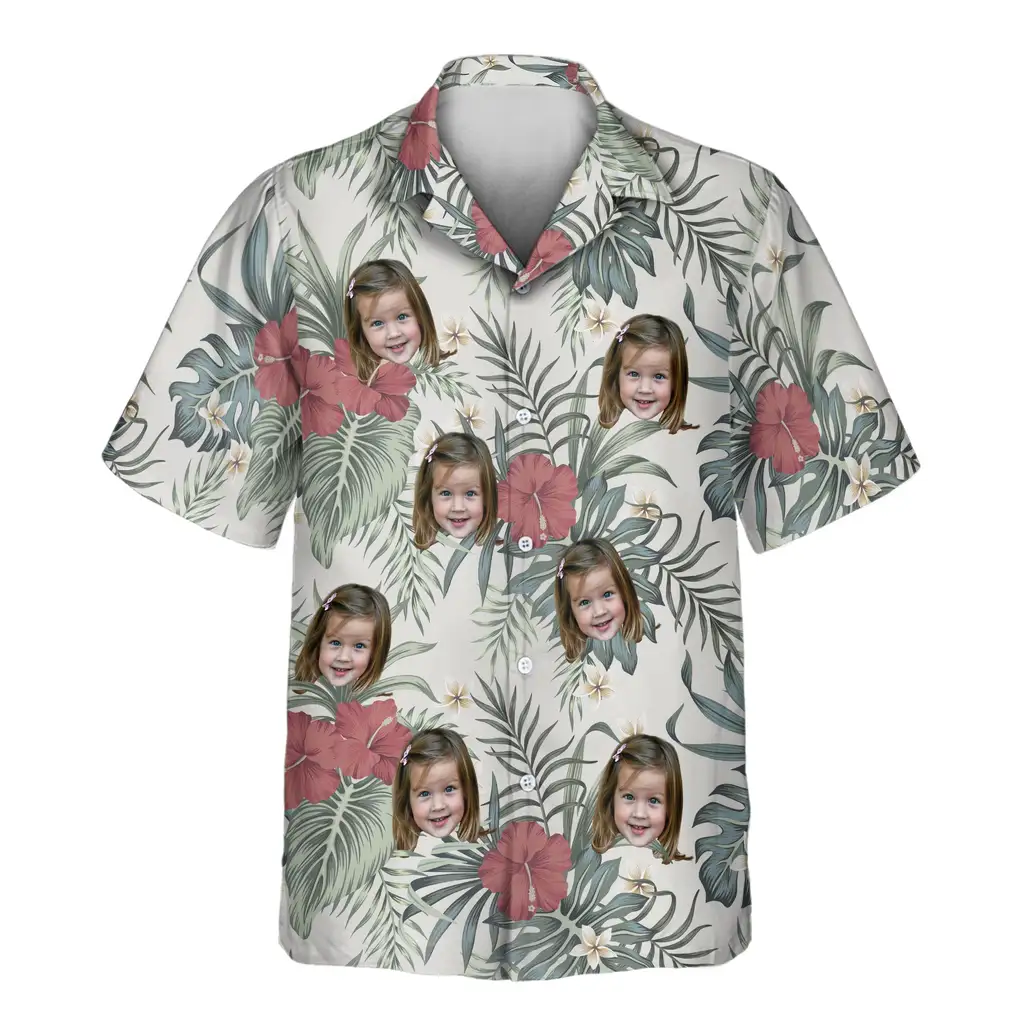 1 Vintage Floral Paradise Aloha Custom Hawaiian Shirts With Faces Or Logos