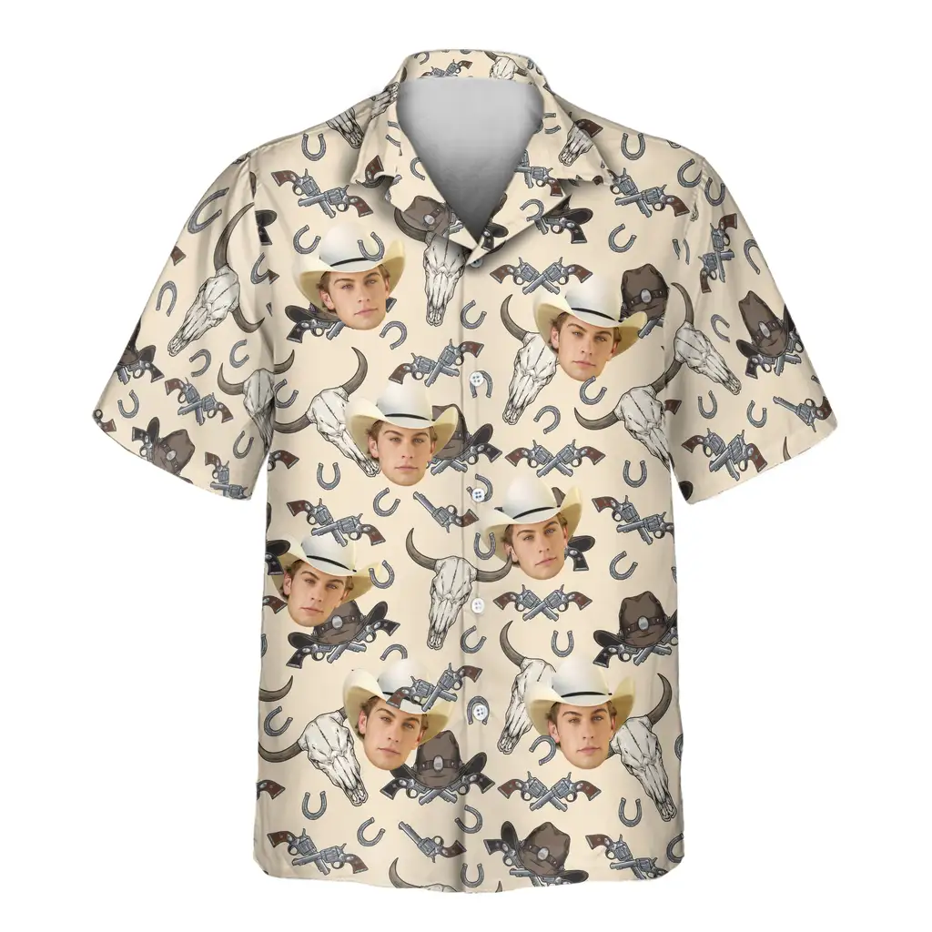 1 Wild West Justice Aloha Custom Hawaiian Shirts With Faces Or Logos