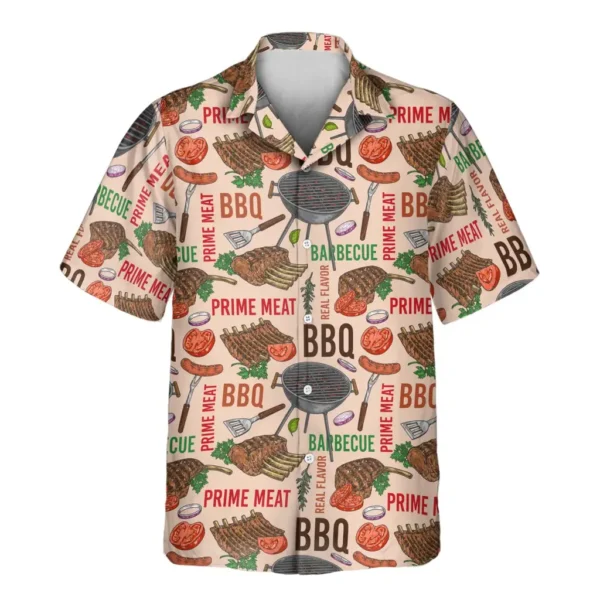 2 Barbecue Time Aloha Custom Hawaiian Shirts With Faces Or Logos