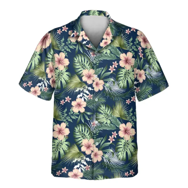 2 Botanical Tropical Florals Aloha Custom Hawaiian Shirts With Faces Or Logos