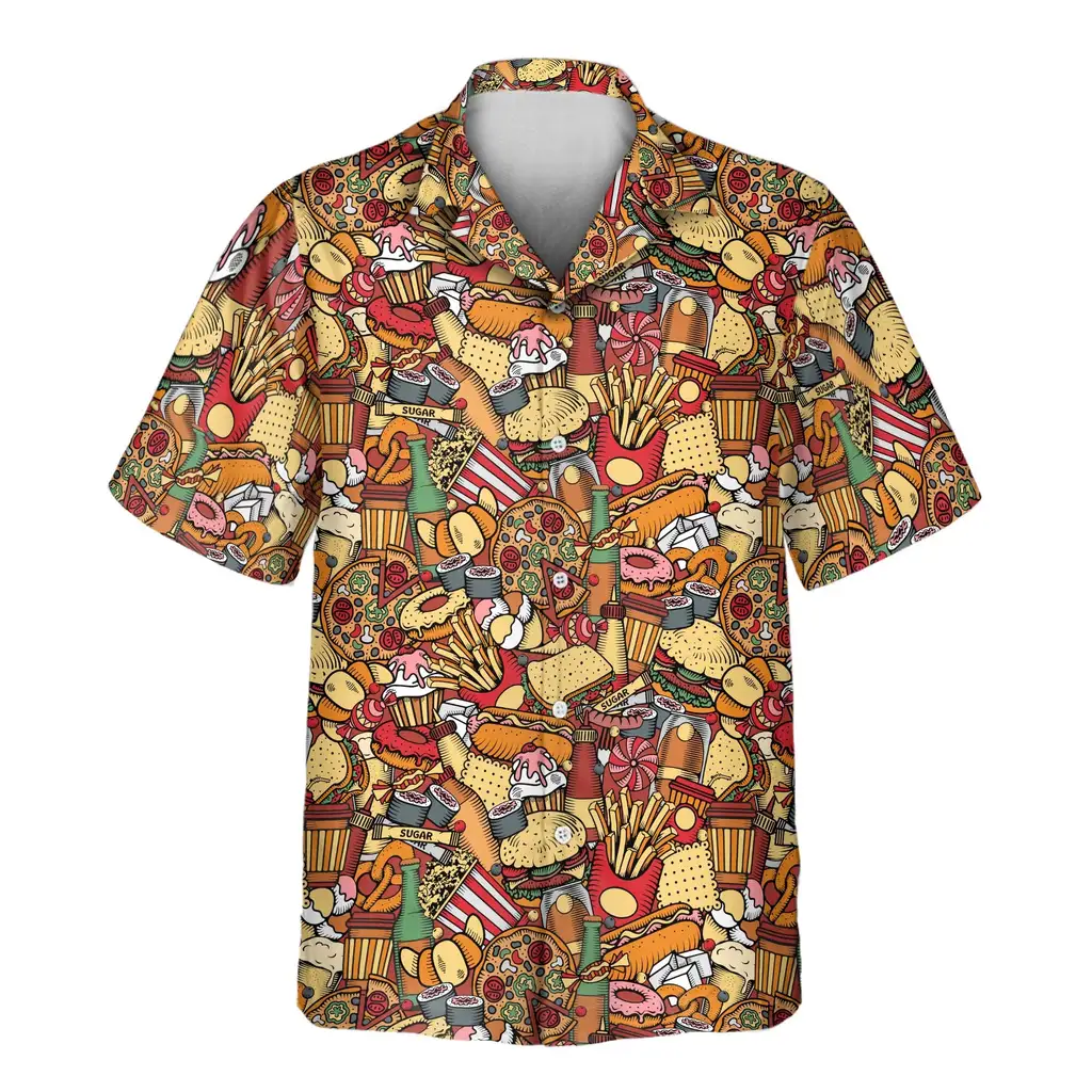 2 Fast Food Party Aloha Custom Hawaiian Shirts With Faces Or Logos