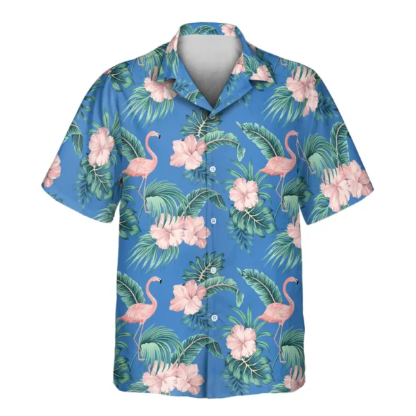 2 Flamingo Paradise Aloha Custom Hawaiian Shirts With Faces Or Logos