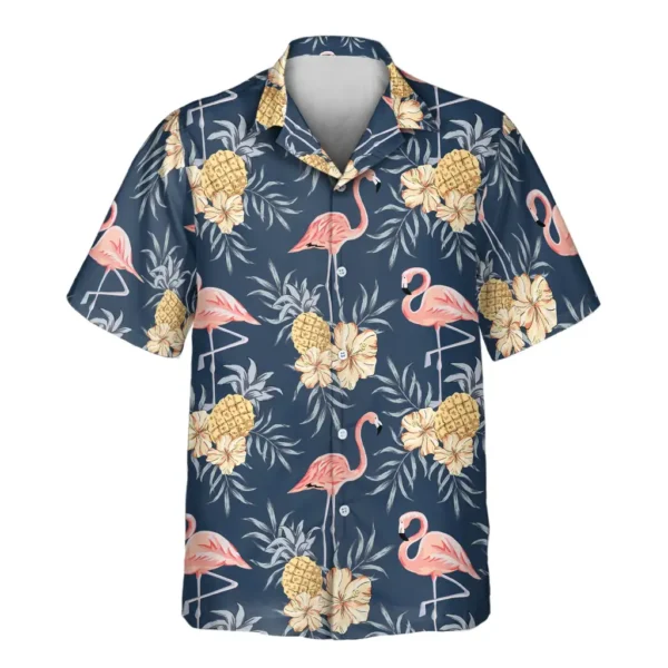 2 Flamingo Pineapple Paradise Aloha Custom Hawaiian Shirts With Faces Or Logos