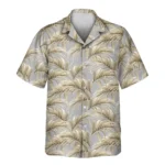 1 Golden Palm Leaves Aloha Custom Hawaiian Shirts With Faces Or Logos