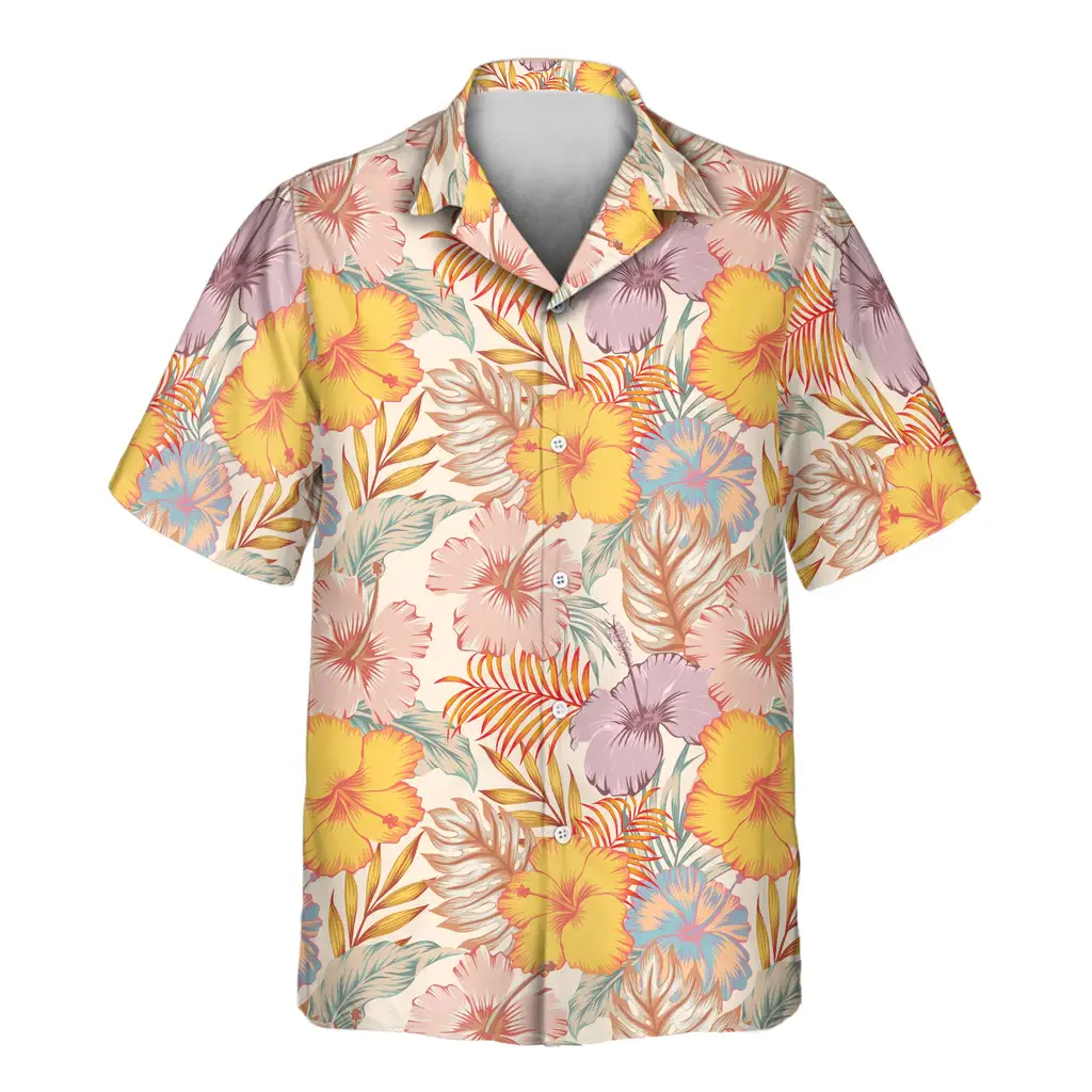 2 Hibiscus Summer Aloha Custom Hawaiian Shirts With Faces Or Logos 2 Hibiscus Summer Aloha Custom Hawaiian Shirts With Faces Or Logos