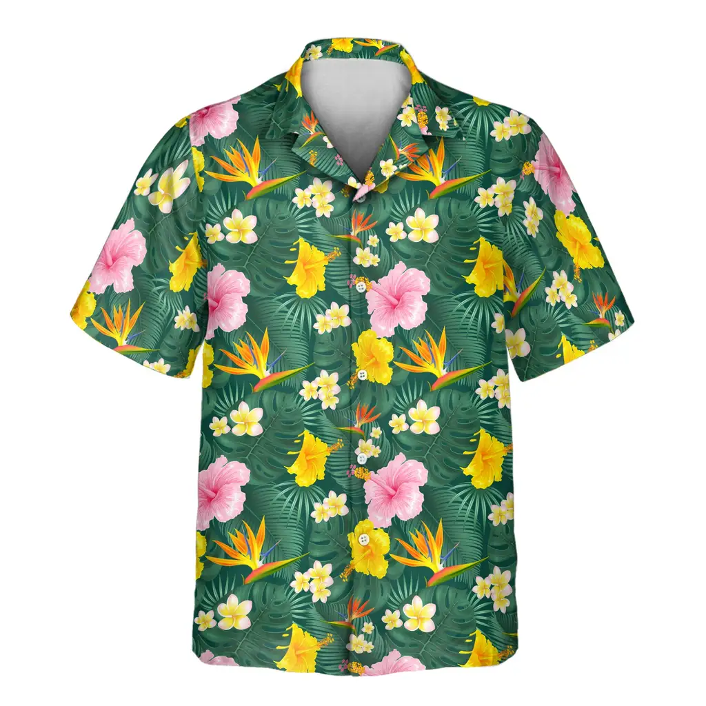 2 Island Blossom Aloha Custom Hawaiian Shirts With Faces Or Logos