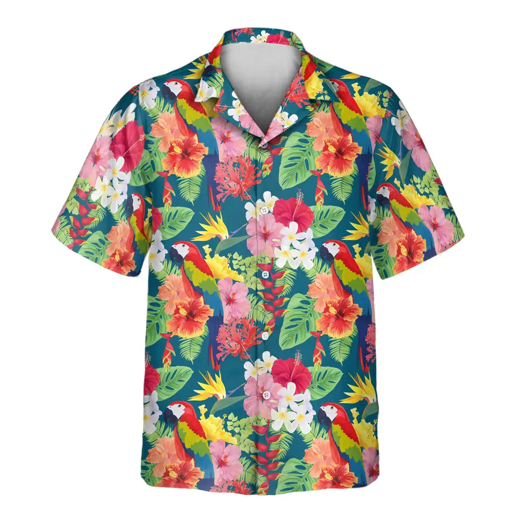 2 Macaw Jungle Vibes Aloha Custom Hawaiian Shirts With Faces Or Logos 2 Macaw Jungle Vibes Aloha Custom Hawaiian Shirts With Faces Or Logos