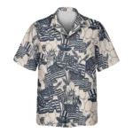 1 Navy Ivory Patriot Aloha Custom Hawaiian Shirts With Faces Or Logos