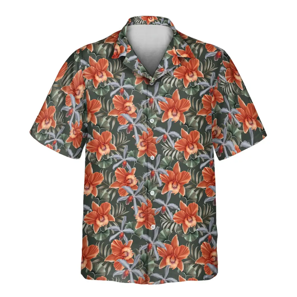 2 Orchid Isle Aloha Custom Hawaiian Shirts With Faces Or Logos