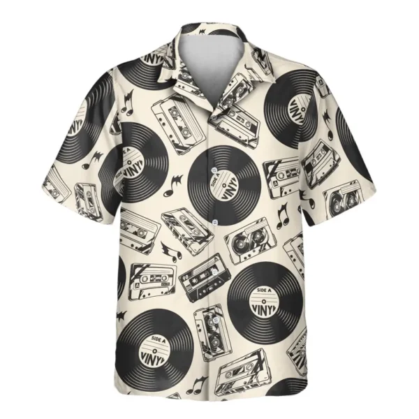 2 Retro Record Vibes Aloha Custom Hawaiian Shirts With Faces Or Logos