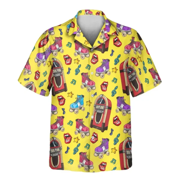 2 Retro Vinyl Vibes Aloha Custom Hawaiian Shirts With Faces Or Logos