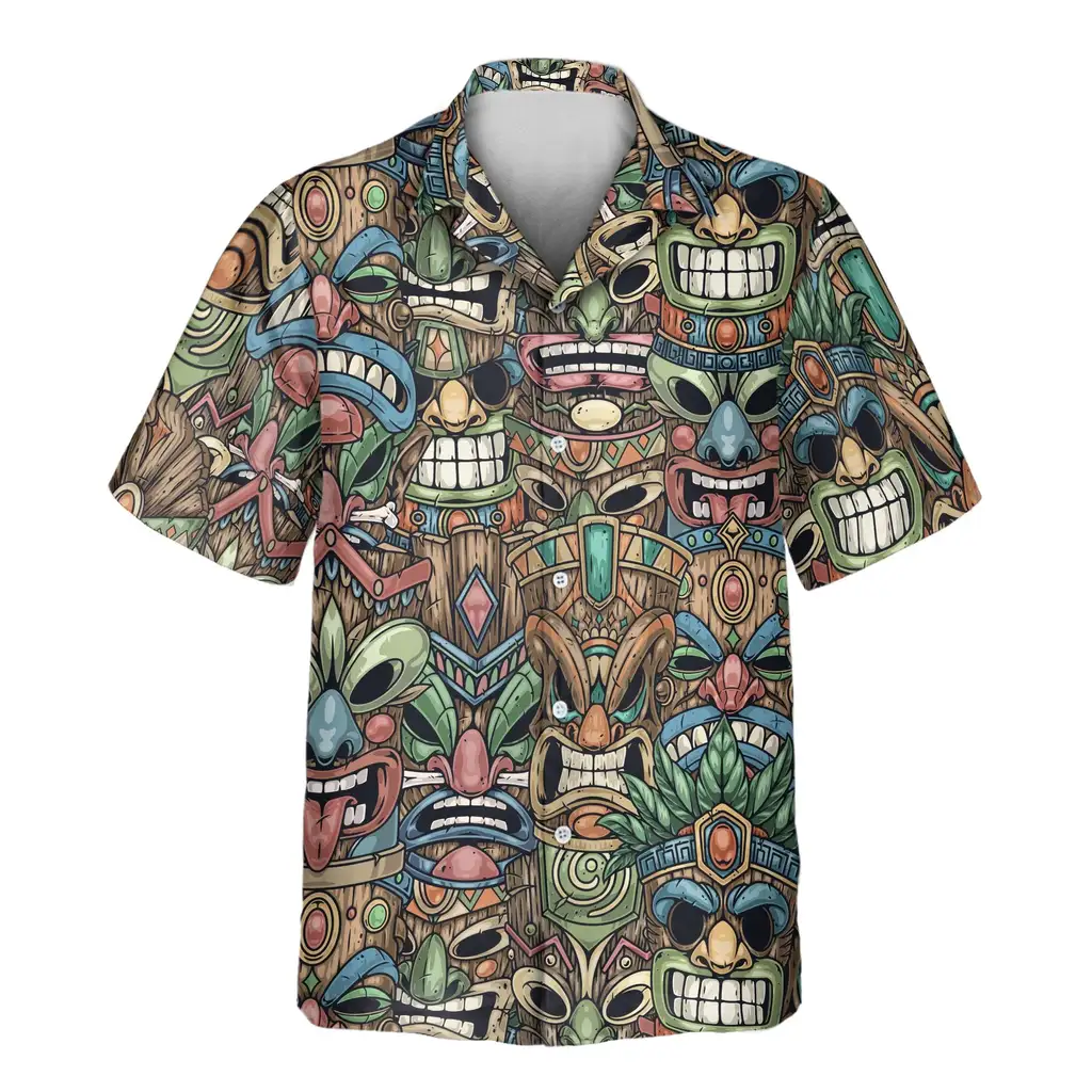 2 Tiki Island Vibes Aloha Custom Hawaiian Shirts With Faces Or Logos