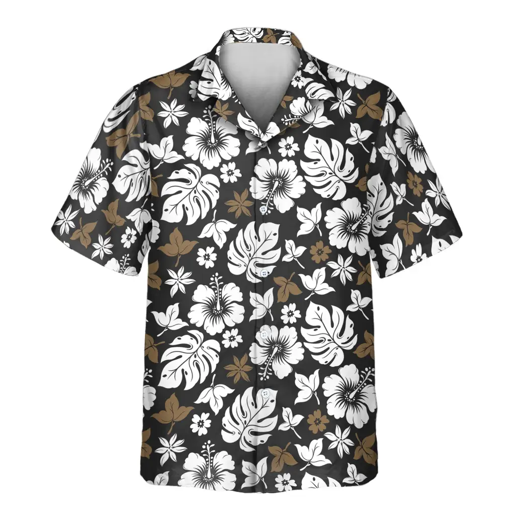 2 Tropical Hibiscus Flower Aloha Custom Hawaiian Shirts With Faces Or Logos