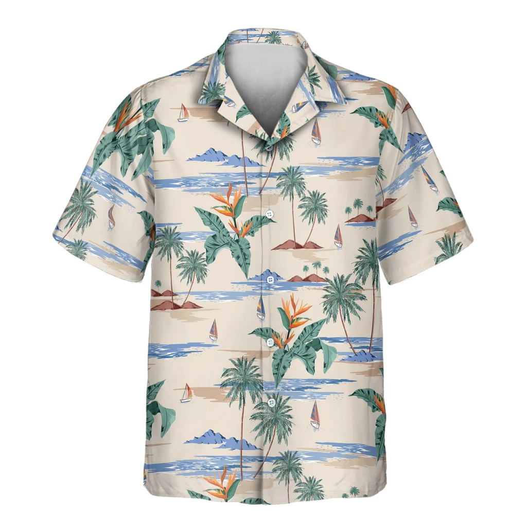 2 Tropical Island Paradise Aloha Custom Hawaiian Shirts With Faces Or Logos