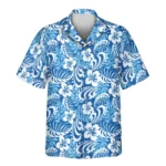 1 Tropical Royal Blue Aloha Custom Hawaiian Shirts With Faces Or Logos