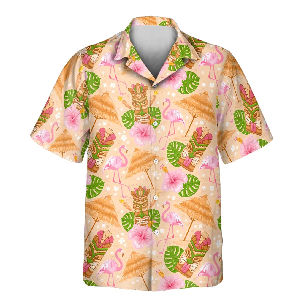 2 Tropical Tiki Grill Fest Aloha Custom Hawaiian Shirts With Faces Or Logos