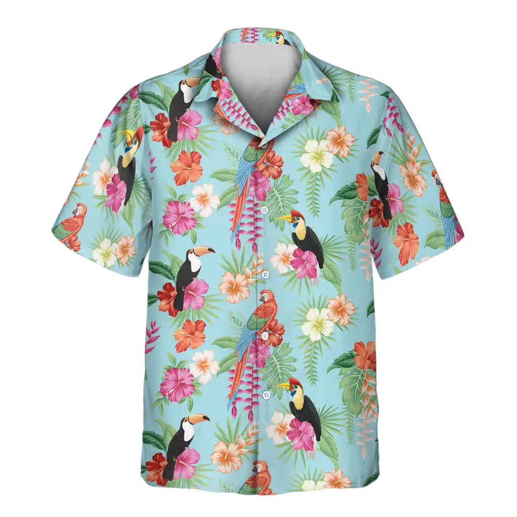 2 Tropical Toucan Macaw Paradise Aloha Custom Hawaiian Shirts With Faces Or Logos 2 Tropical Toucan Macaw Paradise Aloha Custom Hawaiian Shirts With Faces Or Logos