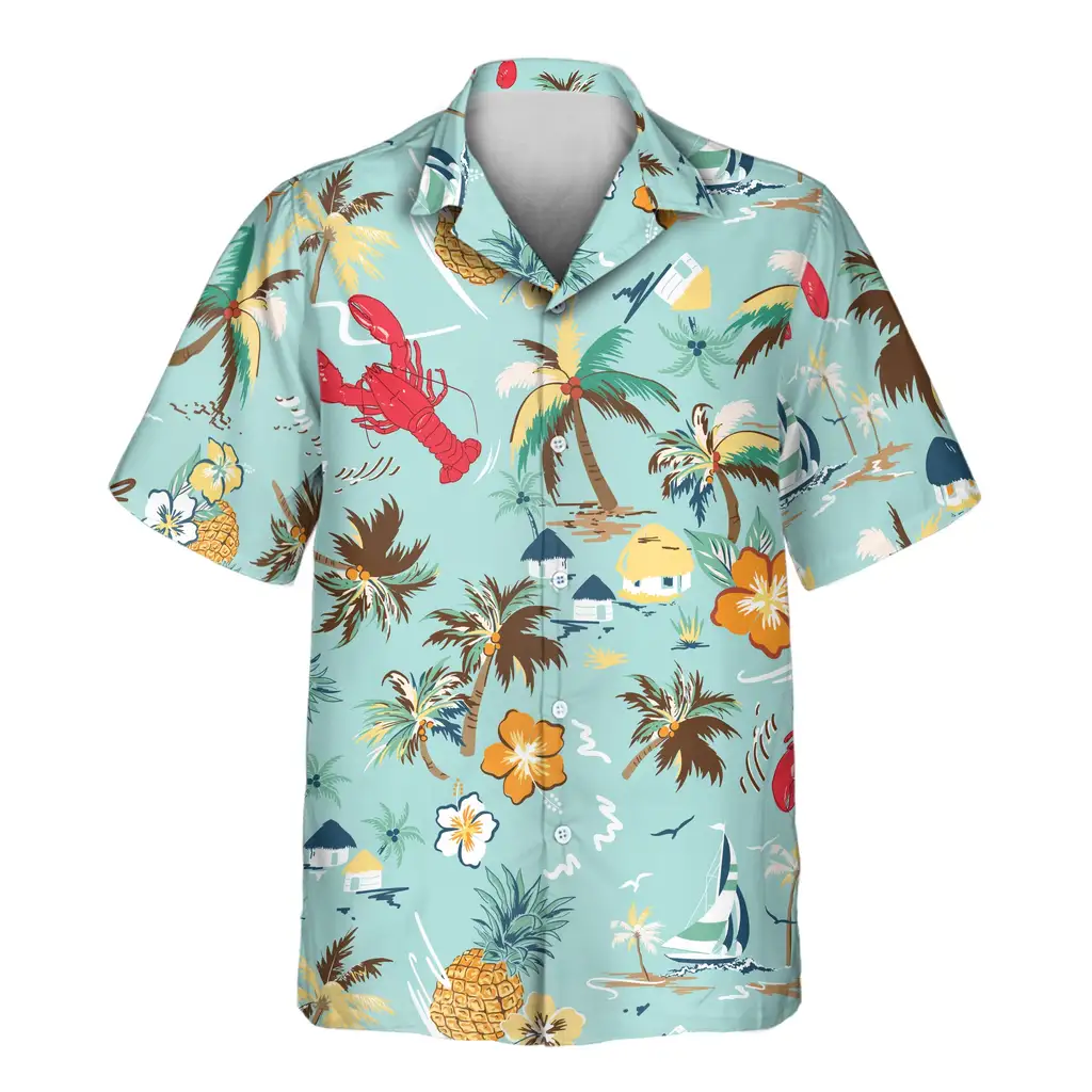 2 Turquoise Tropical Island Aloha Custom Hawaiian Shirts With Faces Or Logos 2 Turquoise Tropical Island Aloha Custom Hawaiian Shirts With Faces Or Logos