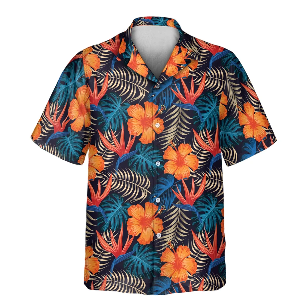 2 Vibrant Tropical Floral Aloha Custom Hawaiian Shirts With Faces Or Logos