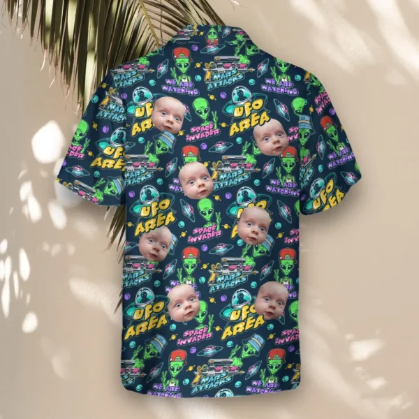 3 Alien Invasion Aloha Custom Hawaiian Shirts With Faces Or Logos