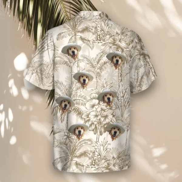 3 Beige Island Breeze Aloha Custom Hawaiian Shirts With Faces Or Logos