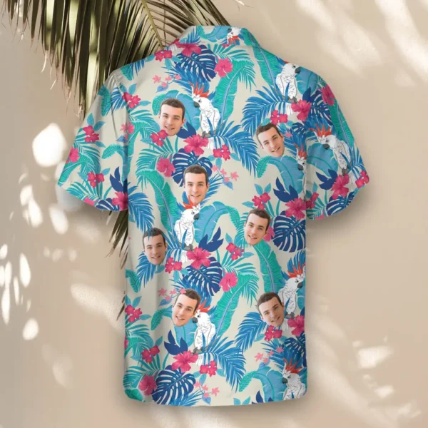 3 Exotic Cockatoo Paradise Aloha Custom Hawaiian Shirts With Faces Or Logos