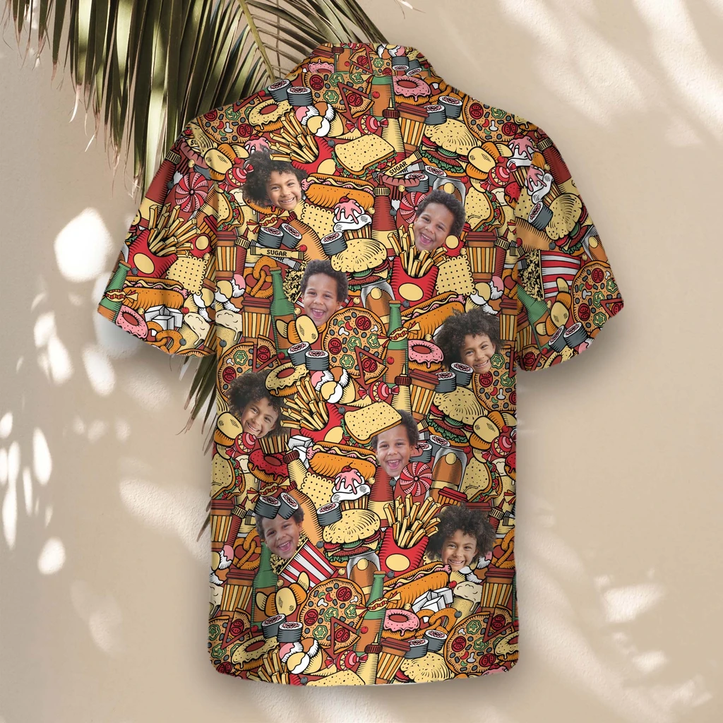 3 Fast Food Party Aloha Custom Hawaiian Shirts With Faces Or Logos