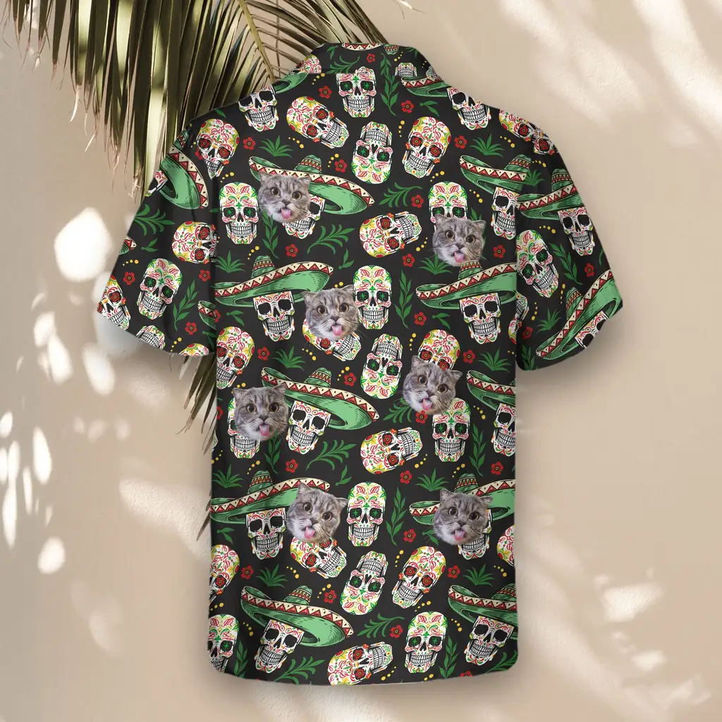 3 Fiesta Skull Vibes Aloha Custom Hawaiian Shirts With Faces Or Logos 3 Fiesta Skull Vibes Aloha Custom Hawaiian Shirts With Faces Or Logos