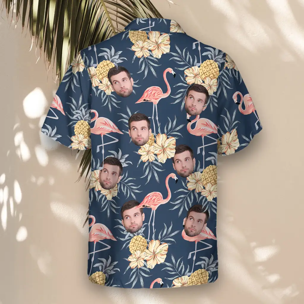 3 Flamingo Pineapple Paradise Aloha Custom Hawaiian Shirts With Faces Or Logos