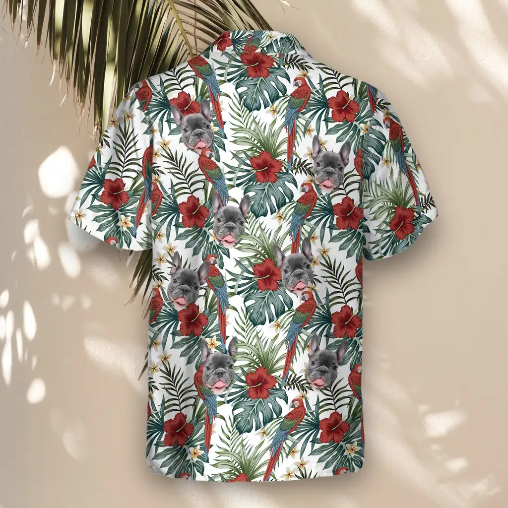 3 Floral Macaw Magic Aloha Custom Hawaiian Shirts With Faces Or Logos