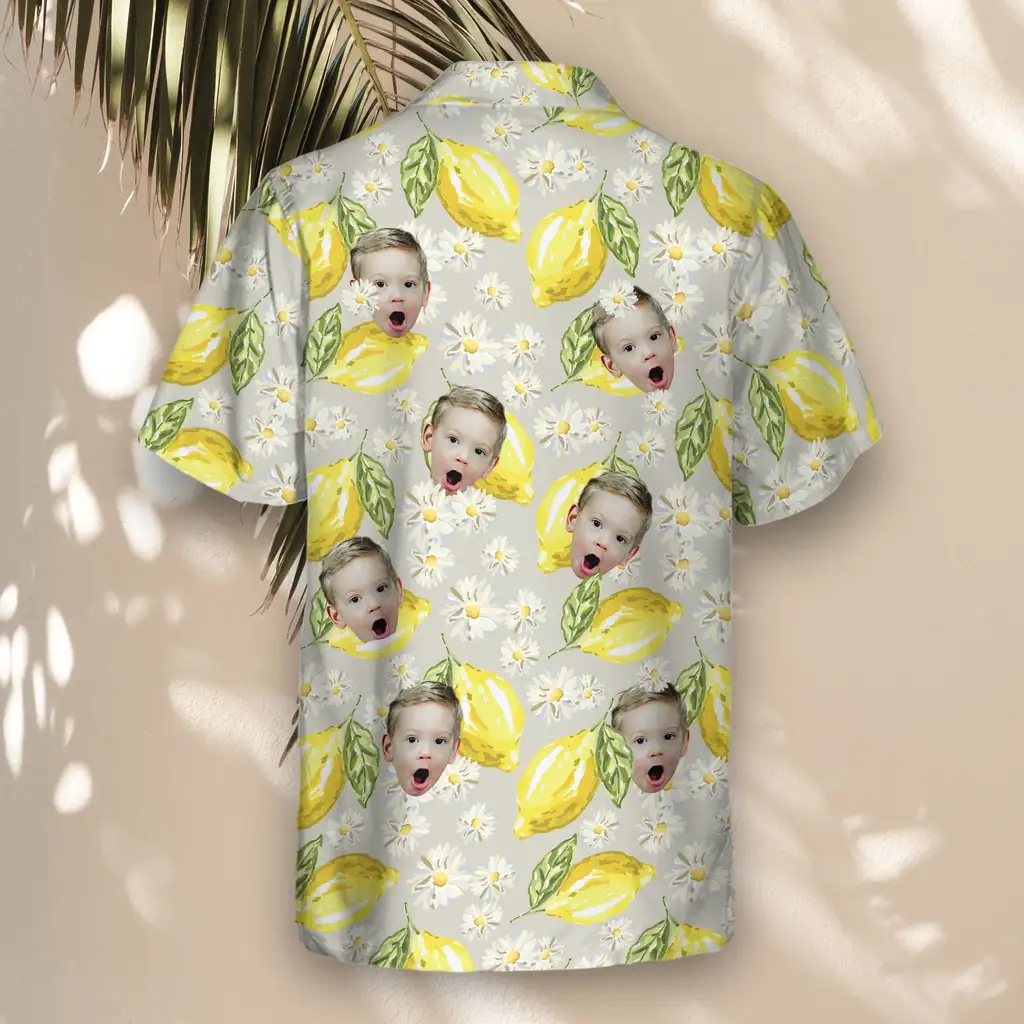 3 Lemon Grove Vibes Aloha Custom Hawaiian Shirts With Faces Or Logos