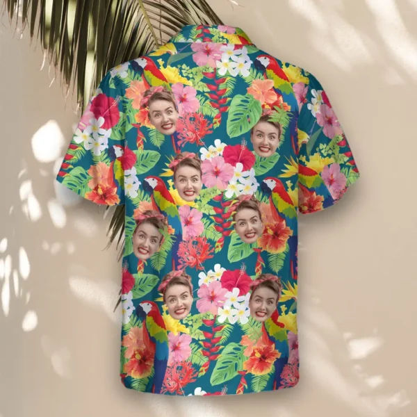 3 Macaw Jungle Vibes Aloha Custom Hawaiian Shirts With Faces Or Logos