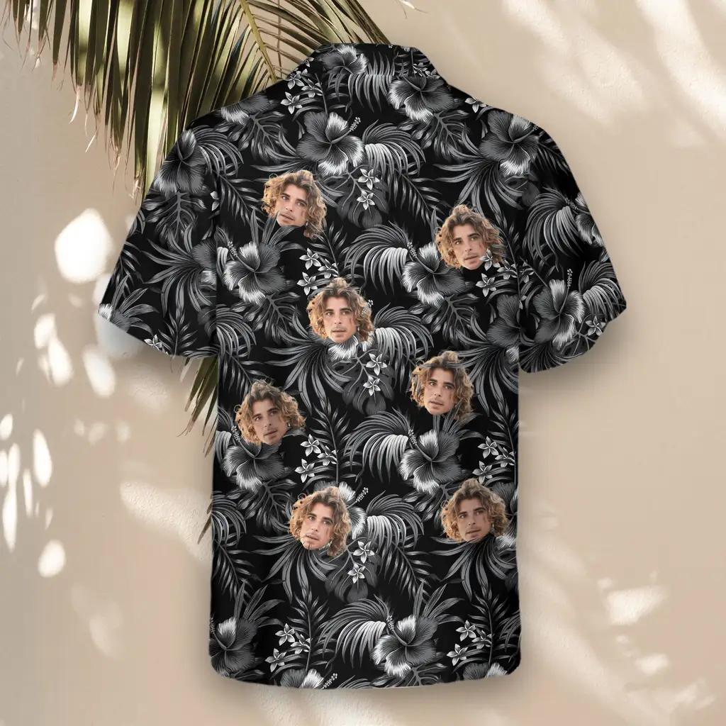 3 Midnight Hibiscus ParadiseAloha Custom Hawaiian Shirts With Faces Or Logos 3 Midnight Hibiscus ParadiseAloha Custom Hawaiian Shirts With Faces Or Logos