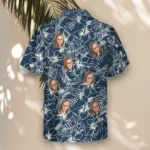 1 Navy Hibiscus Paradise Aloha Custom Hawaiian Shirts With Faces Or Logos